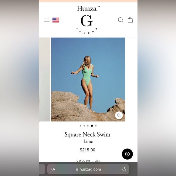 Hunza G Square Neck One-Piece - Lime 💚 - Picture 3 of 7